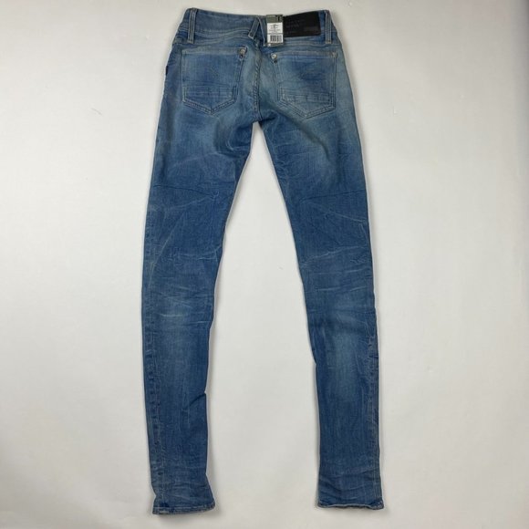 NEW G-Star Lynn Skinny Jeans Womens 27 x 32 Medium Aged Blossom Super Stretch - Picture 6 of 14